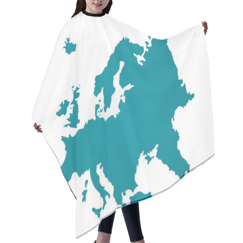 Personality  Europe Map Illustration. Vector Design. Hair Cutting Cape