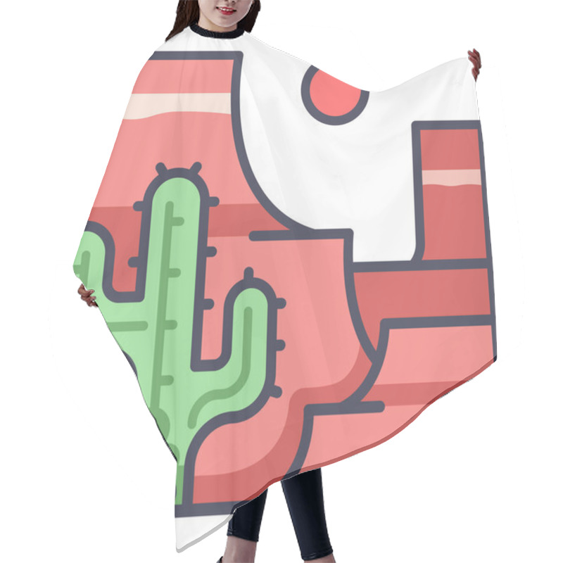 Personality  United States Of America Conceptual Icon, Vector Illustration. Grand Canyon Hair Cutting Cape