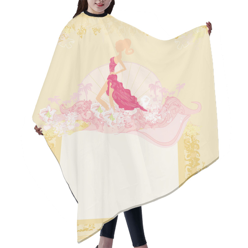 Personality  Fashion Silhouettes Girl Shopping - Abstract Frame Hair Cutting Cape