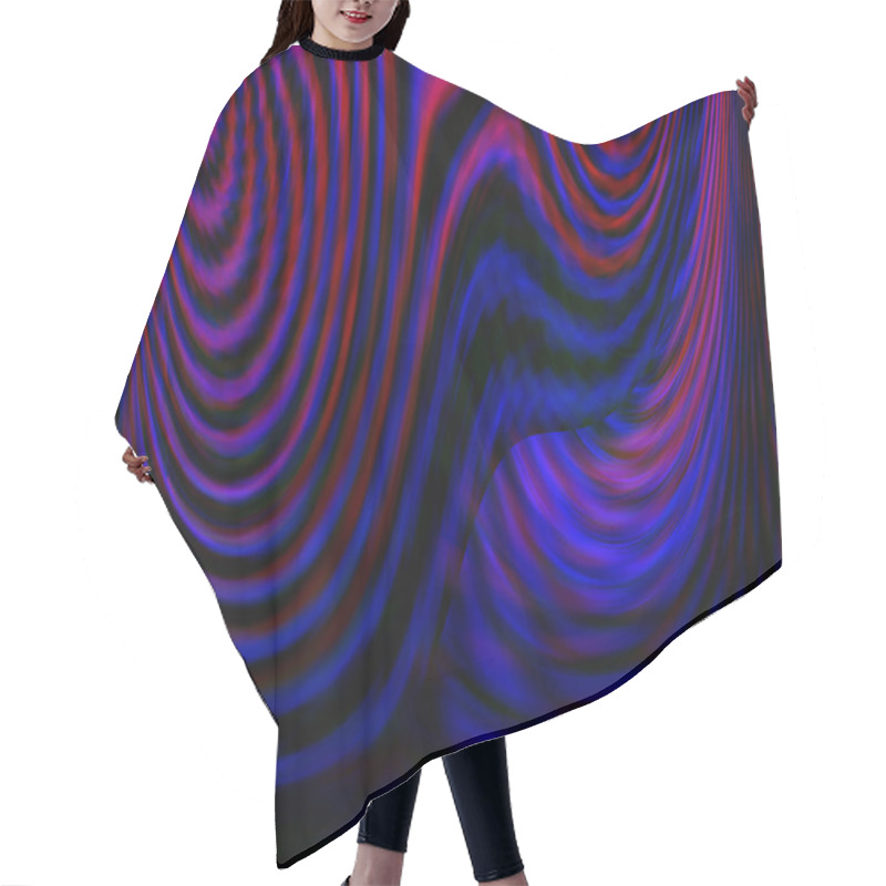 Personality  Wavy Abstract Glitch Effect. Hair Cutting Cape