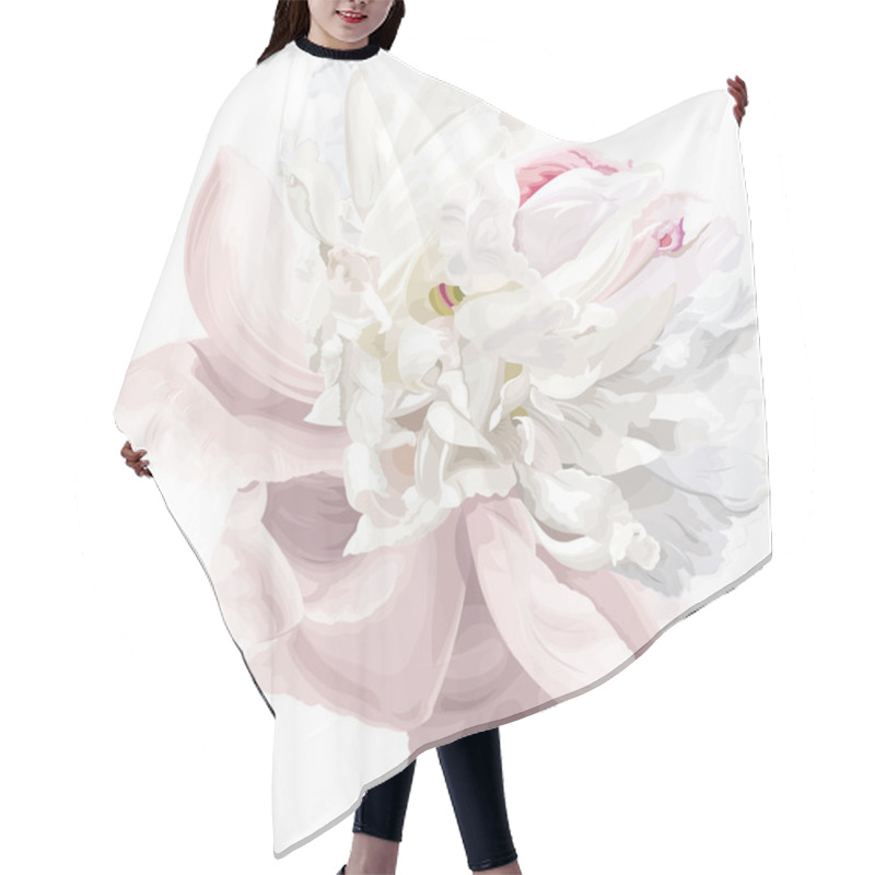 Personality  White Peony Flower Hair Cutting Cape