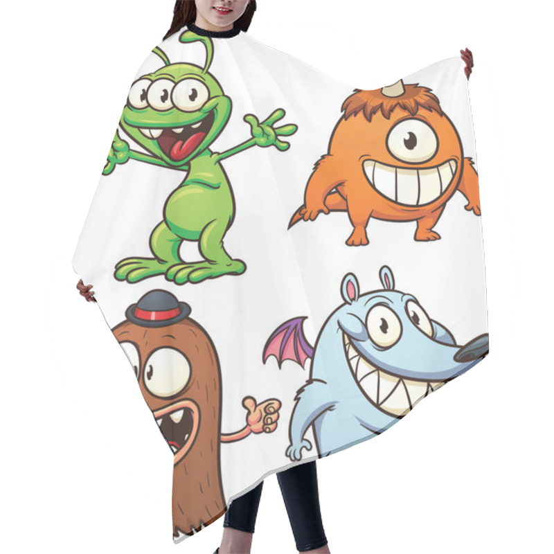 Personality  Cartoon Monsters And Aliens Hair Cutting Cape