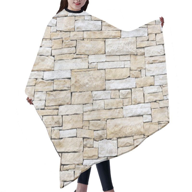 Personality  Wall Made From Sandstone Bricks Hair Cutting Cape