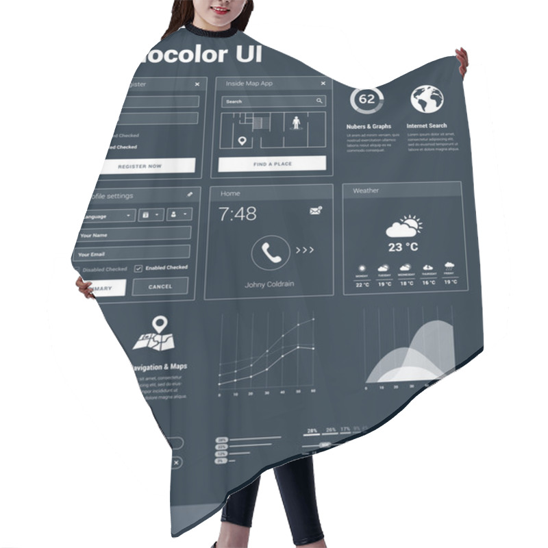 Personality  Set Of User Interface Design Elements Hair Cutting Cape