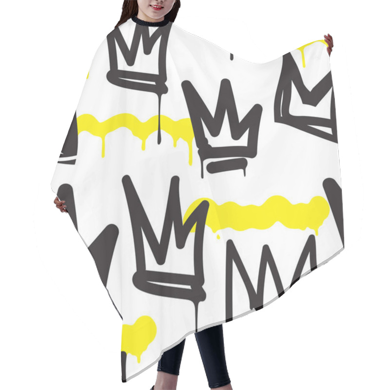 Personality  Seamless Pattern Graffiti Hair Cutting Cape