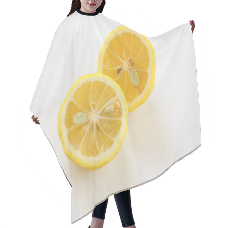 Personality  Japanese Yuzu Fruits Placed On White Background Hair Cutting Cape