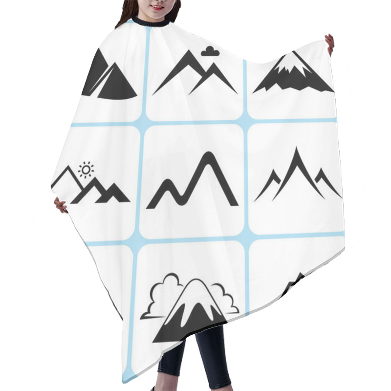 Personality  Mountain Icons Set Hair Cutting Cape