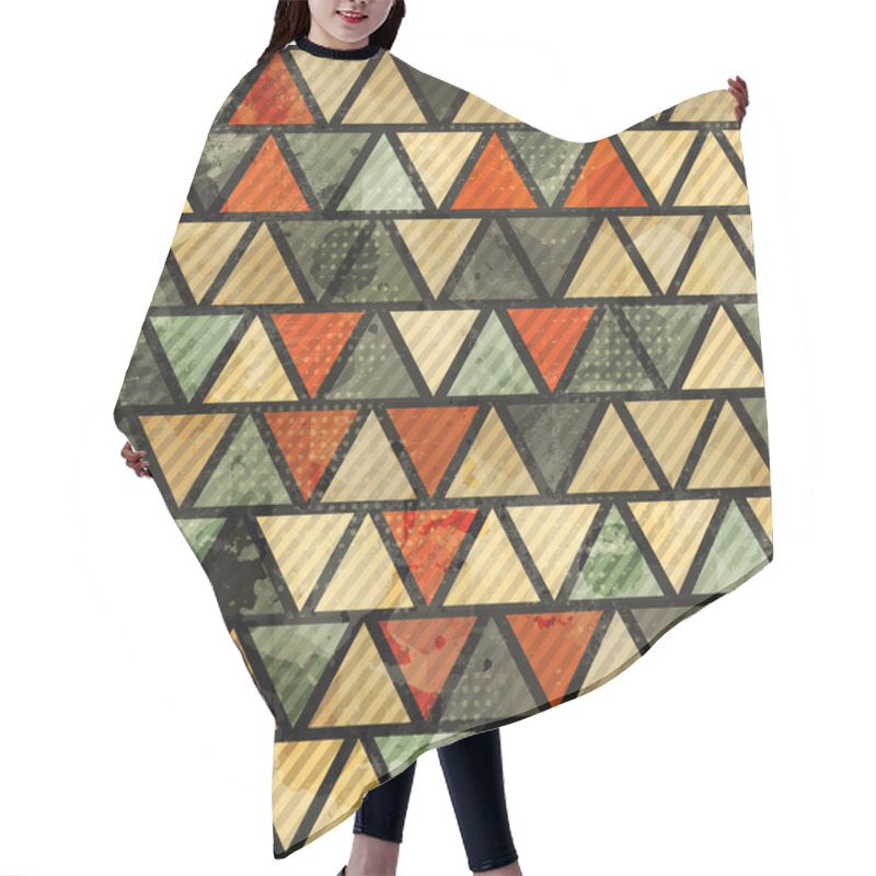 Personality  Grunge Triangle Seamless Pattern Hair Cutting Cape