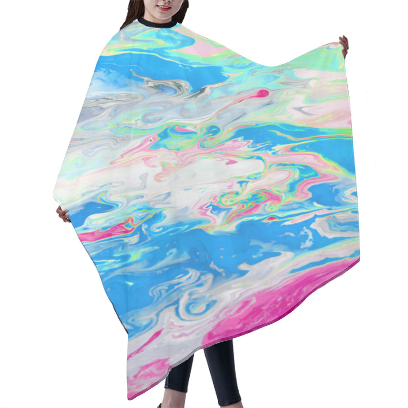 Personality  Creative Abstract Hand Painted Background, Wallpaper, Texture  Acrylic Painting On Canvas With Brush Strokes. Modern Art. Contemporary Art. Neon. Hair Cutting Cape