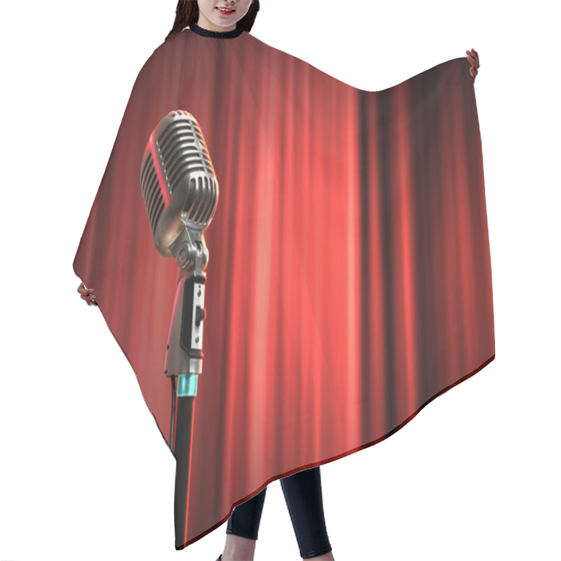 Personality  Audio Microphone Retro Style Hair Cutting Cape