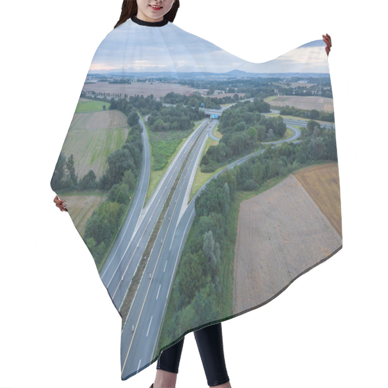 Personality  Highway Intersection Aerial View Hair Cutting Cape