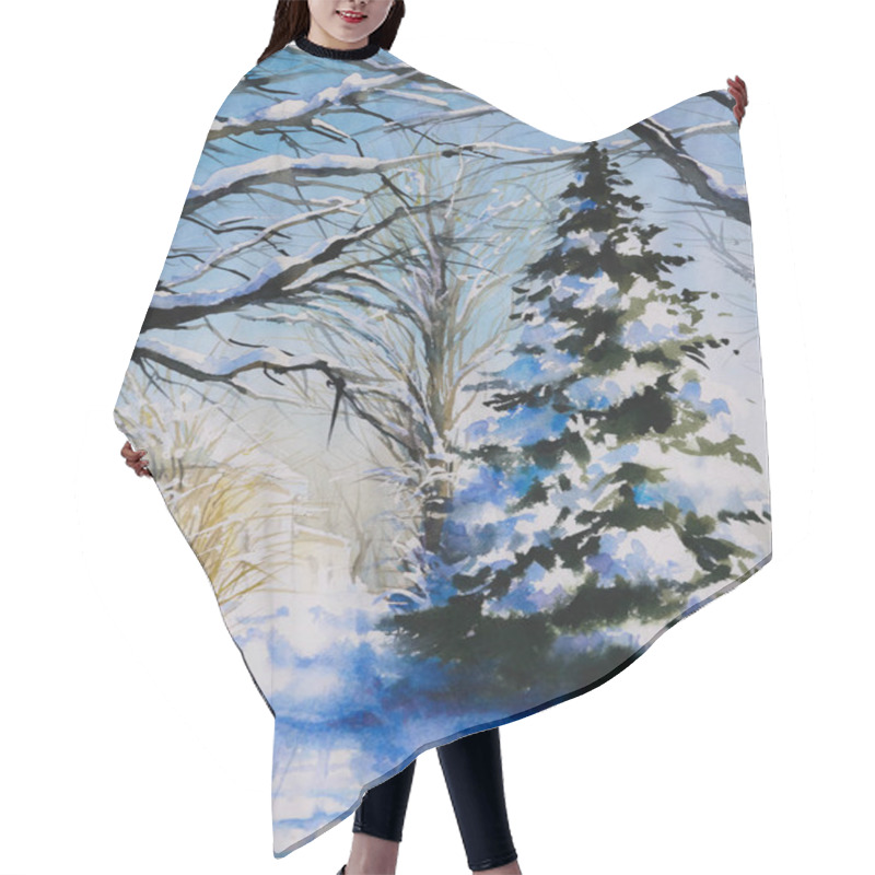 Personality  Winter In Park Hair Cutting Cape