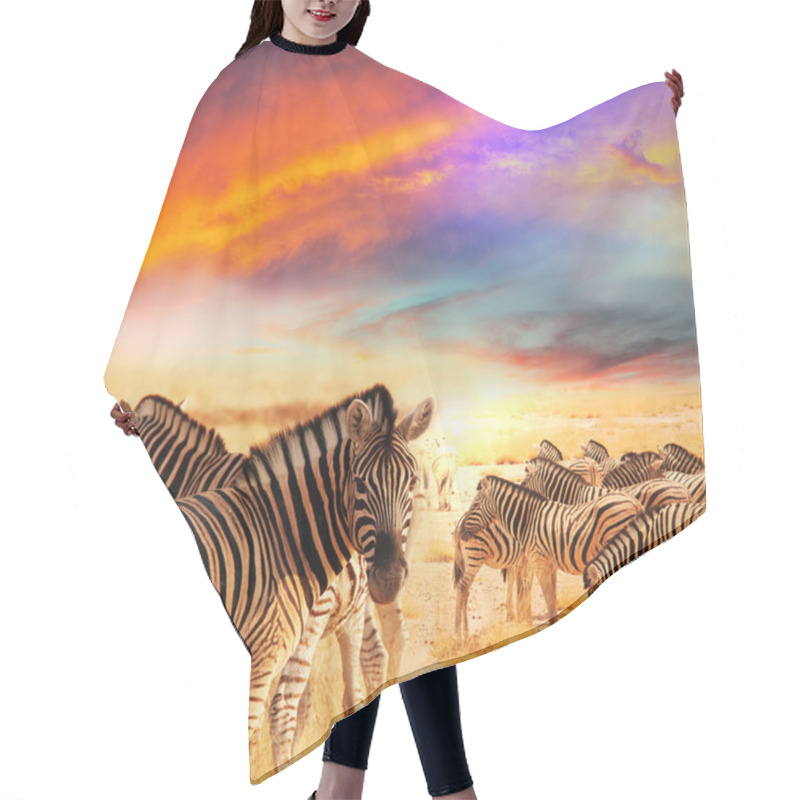 Personality  Zebras Herd Hair Cutting Cape