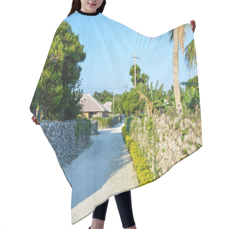 Personality  Street With Old Stonewalls Hair Cutting Cape