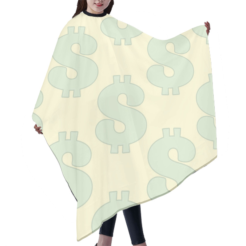 Personality  Seamless Pattern With Dollar Sign Hair Cutting Cape