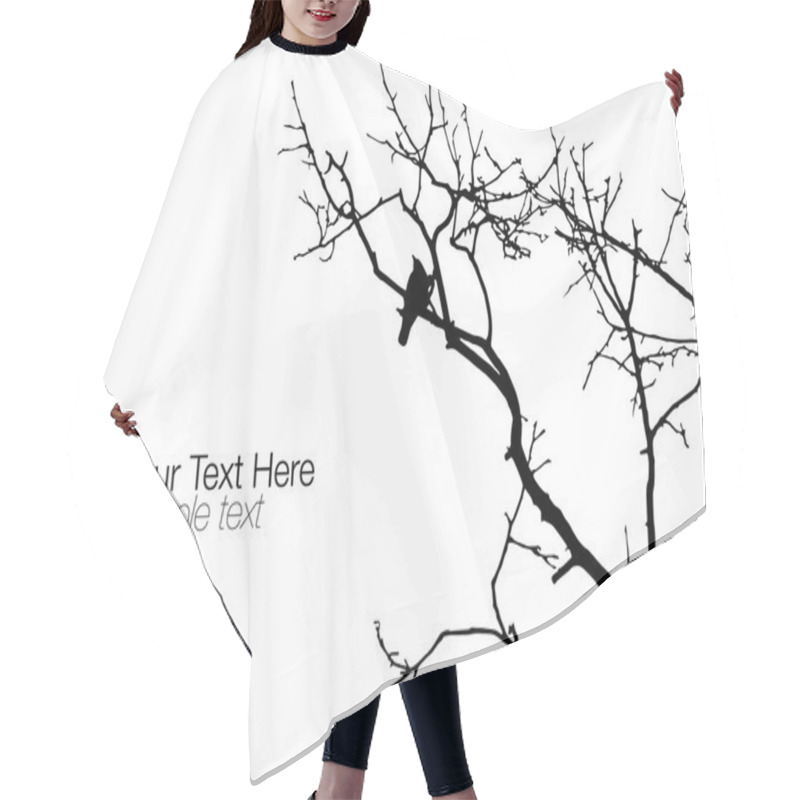 Personality  Tree Silhouette With Birds Hair Cutting Cape