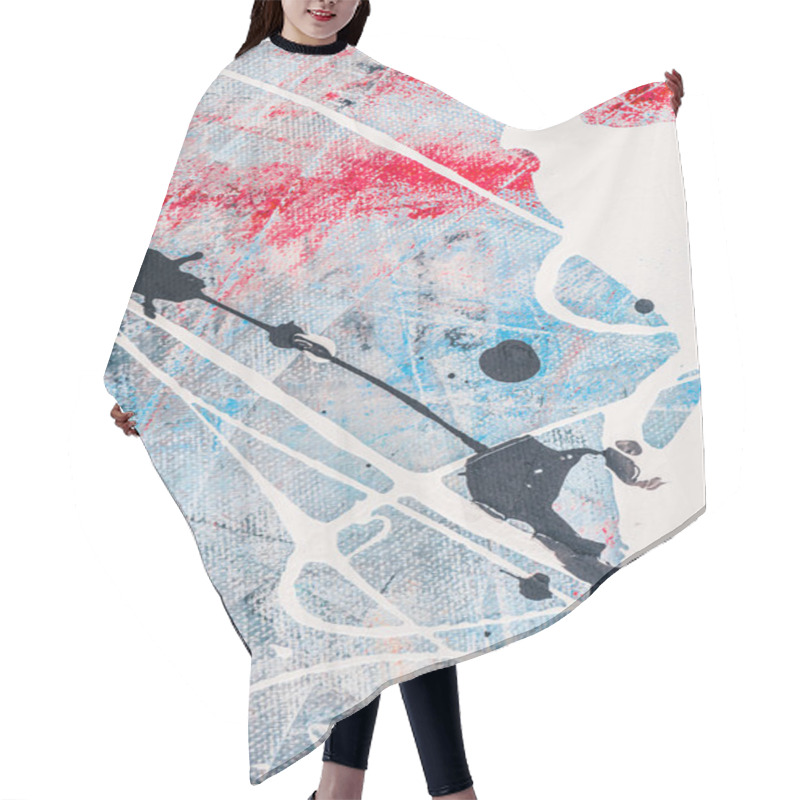 Personality  Splatters Of White And Black Oil Paint  Hair Cutting Cape