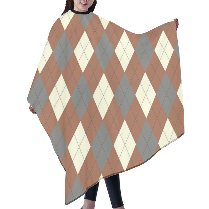 Personality  Argyle Pattern Seamless. Fabric Texture Background. Classic Argill Vector Ornament. Hair Cutting Cape