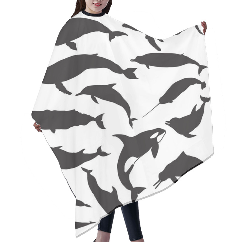 Personality  Whale Silhouettes Set Hair Cutting Cape