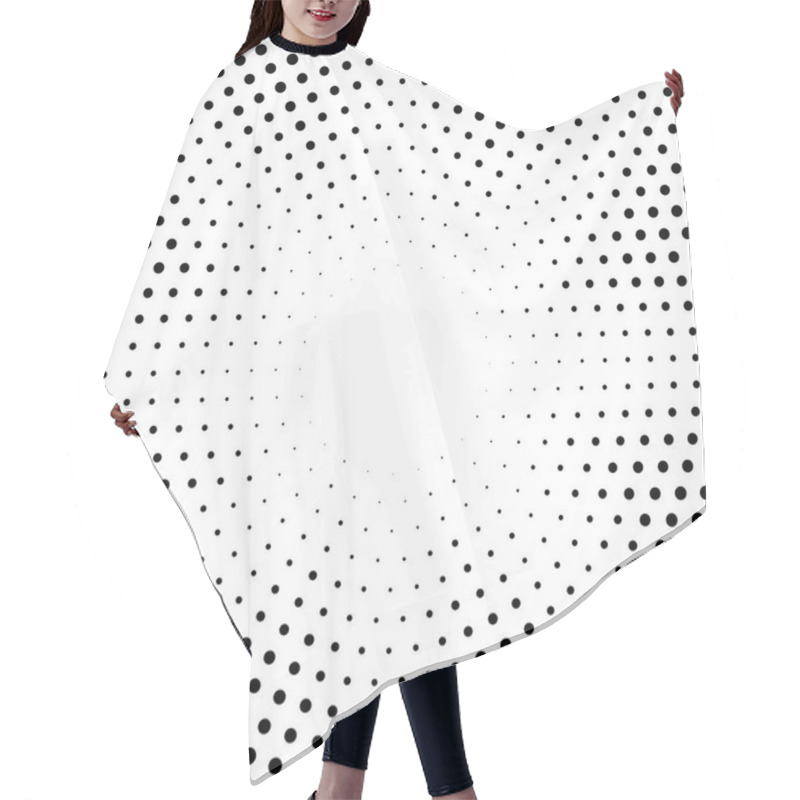 Personality  Halftone Dotted Background Randomly Distributed. Halftone Effect Vector Pattern. Circle Dots Isolated On The White Background. Hair Cutting Cape