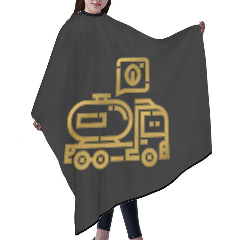 Personality  Biodiesel Gold Plated Metalic Icon Or Logo Vector Hair Cutting Cape