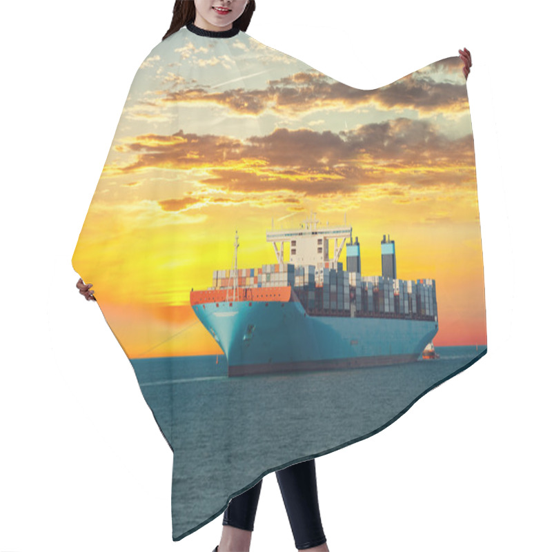 Personality  Container Ship On Sea Hair Cutting Cape