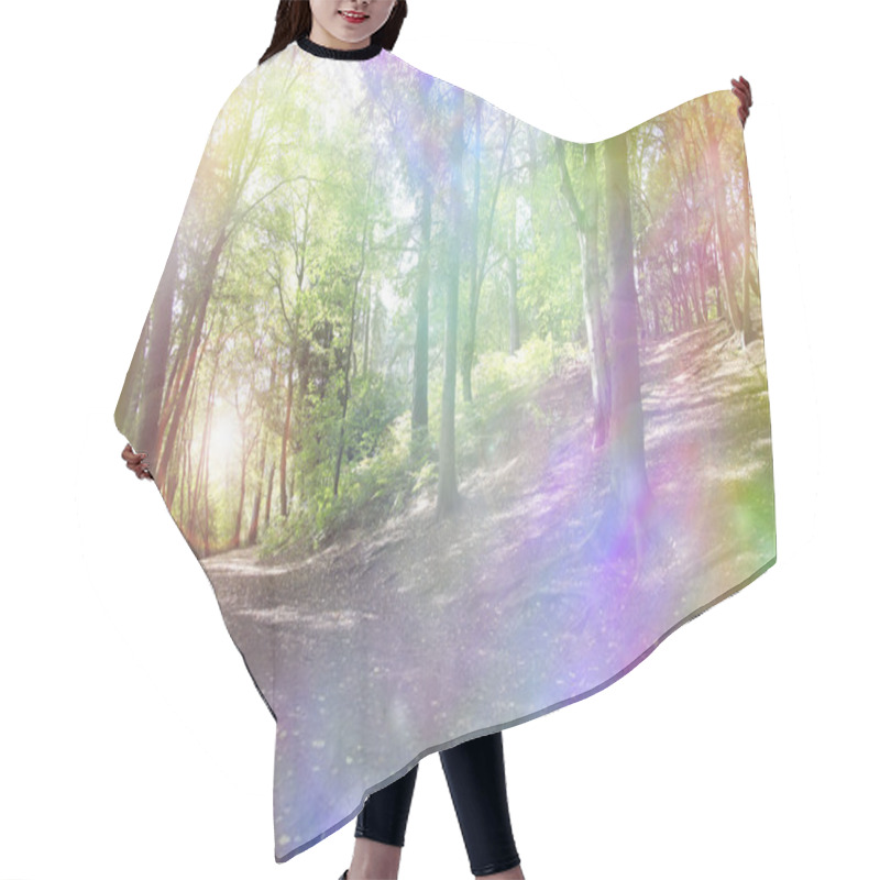 Personality  Fantasy Rainbow Bokeh Woodland Hair Cutting Cape