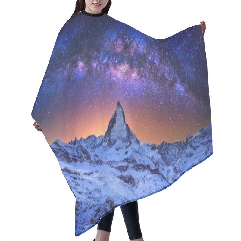 Personality  Milky Way At Matterhorn Peak, Zermatt , Switzerland. Hair Cutting Cape