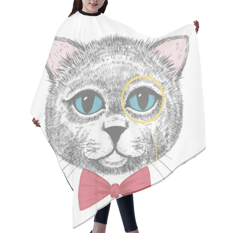 Personality  Cute Cat Illustration Hair Cutting Cape