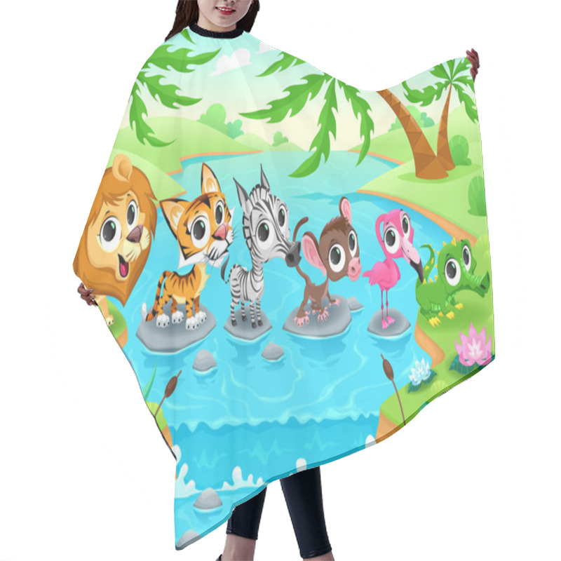 Personality  Funny Animals In The Jungle Hair Cutting Cape