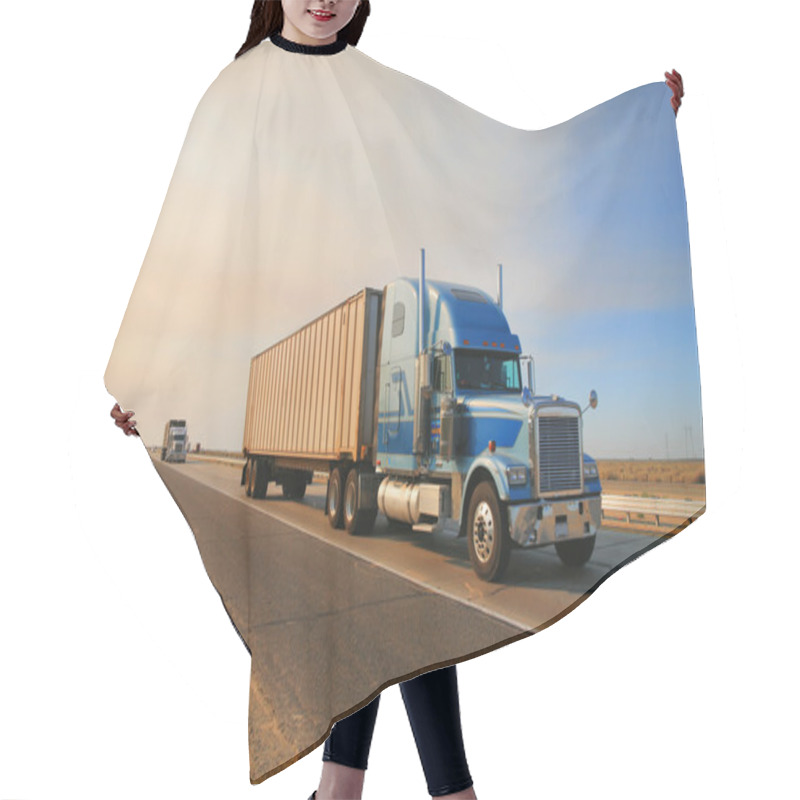 Personality  Truck On Highway Hair Cutting Cape