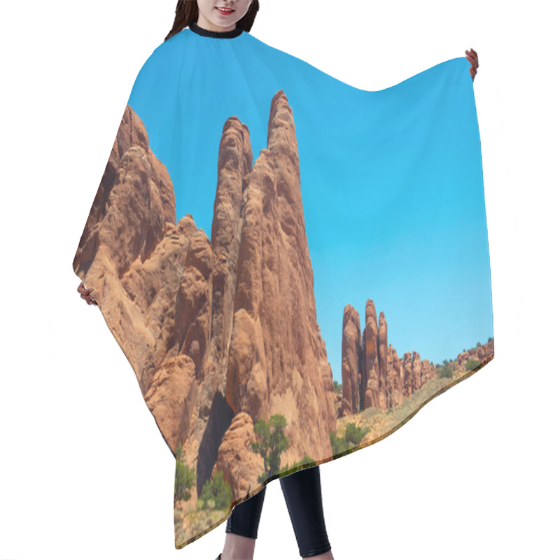 Personality  Mesa And Butte Landscape At Sand Dune Arch In Arches National Park, Moab, Utah, USA. Hair Cutting Cape