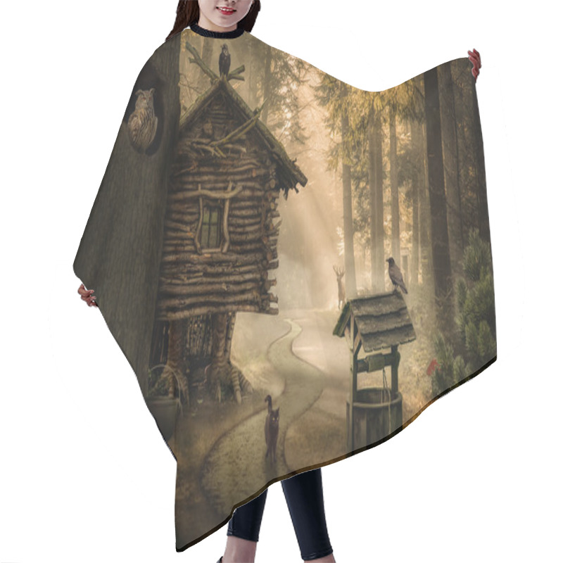 Personality  Fairy Witch House Hair Cutting Cape