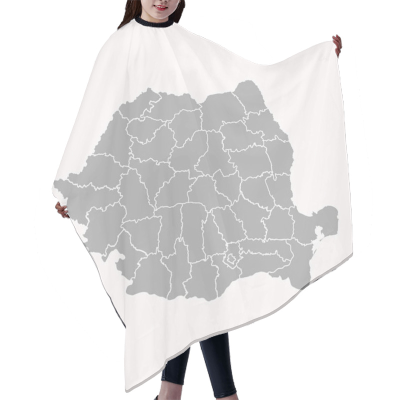 Personality  Detailed Map Of Romania With States And Cities Hair Cutting Cape