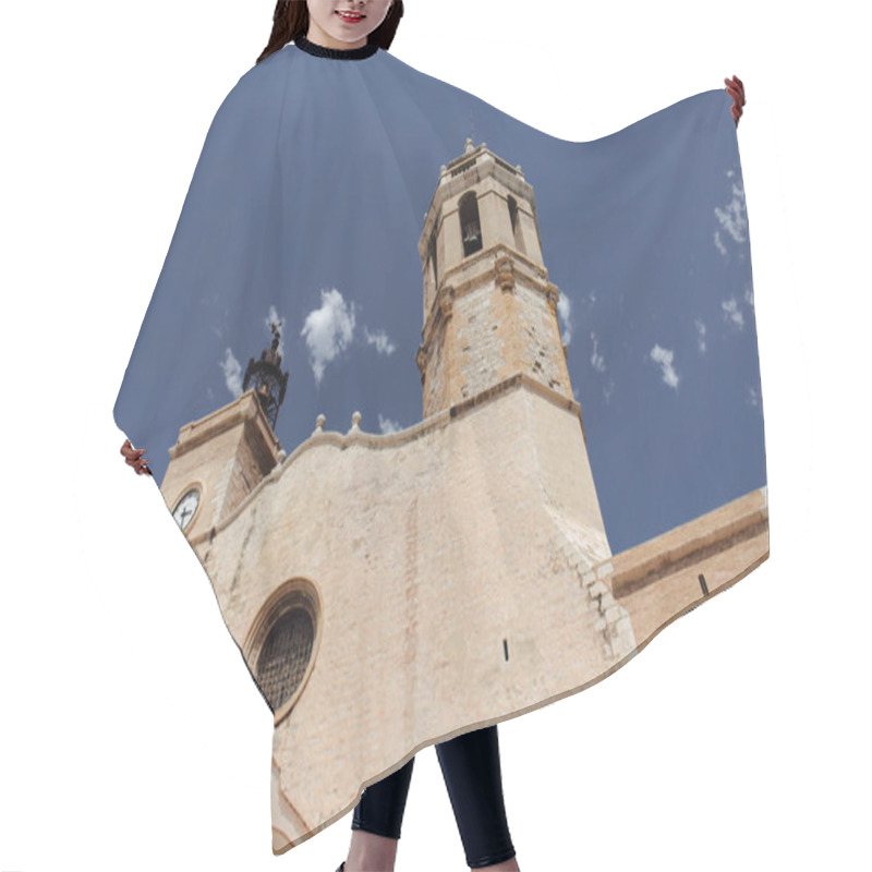 Personality  Low Angle View Of Church Of San Bartolome And Santa Tecla With Blue Sky At Background In Barcelona, Spain  Hair Cutting Cape