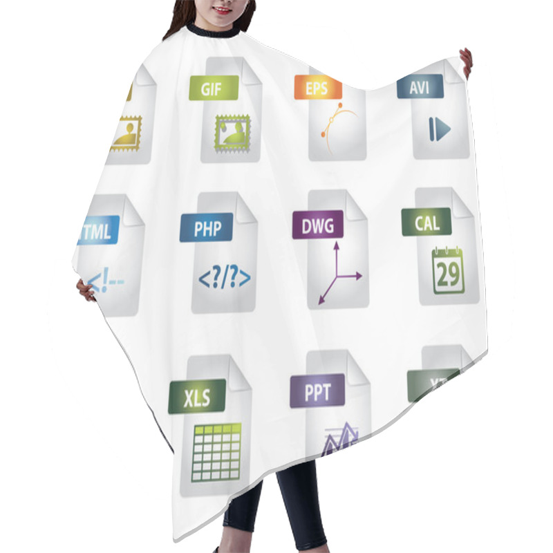 Personality  File Extension Icons Hair Cutting Cape