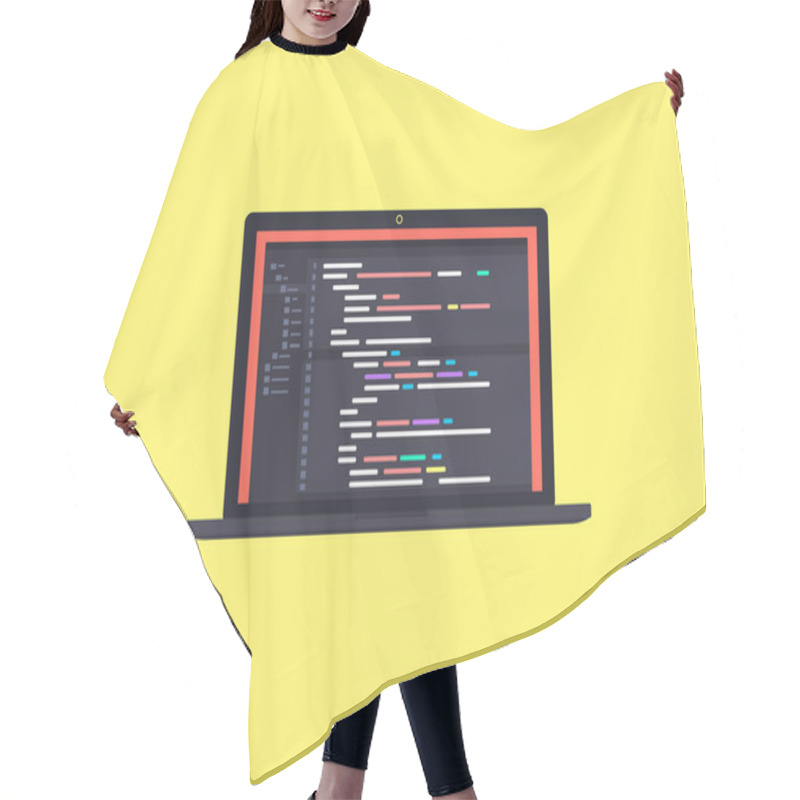 Personality  Code On The Screen Laptop Hair Cutting Cape