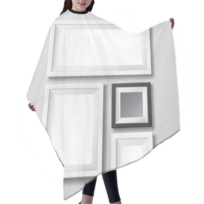 Personality  Gray And Black Blank Picture Frame. Hair Cutting Cape