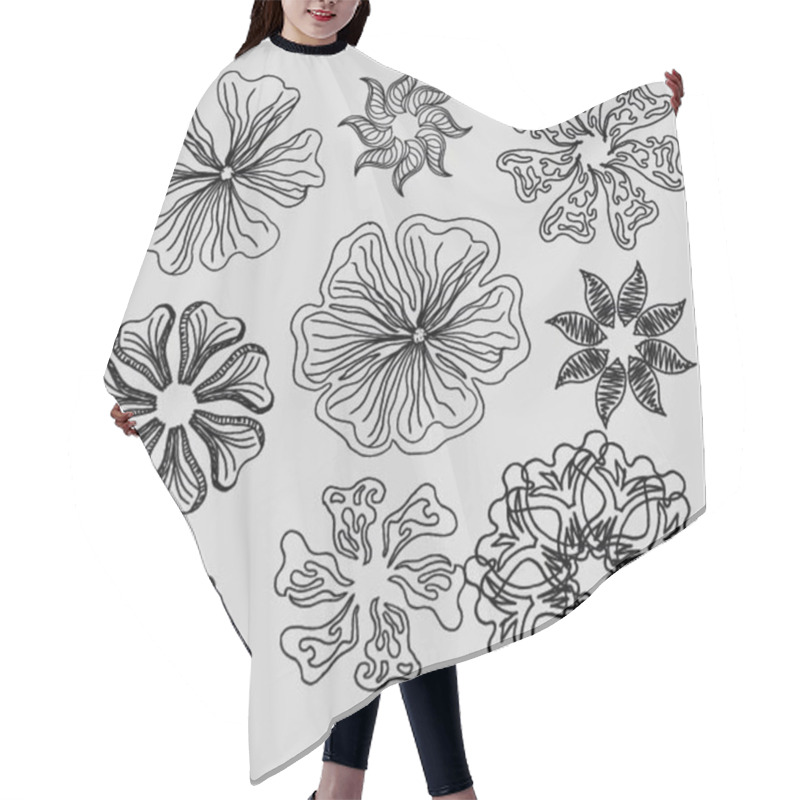 Personality  Hibiscuse Design Hair Cutting Cape