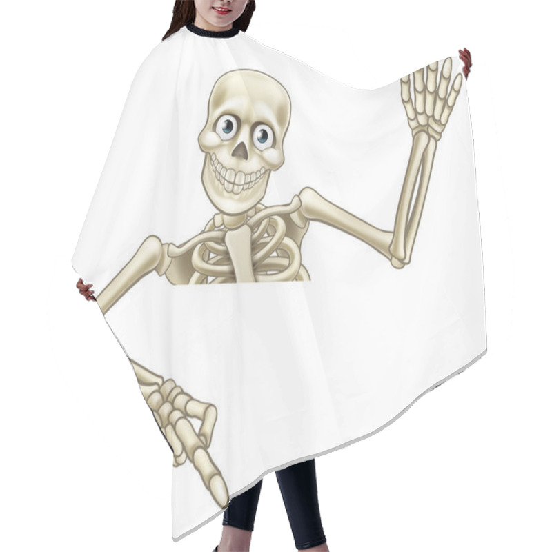 Personality  Cartoon Skeleton Pointing Down Hair Cutting Cape