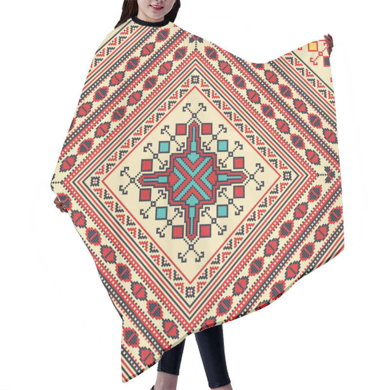 Personality  Romanian Vector Pattern Inspired From Traditional Embroidery Hair Cutting Cape