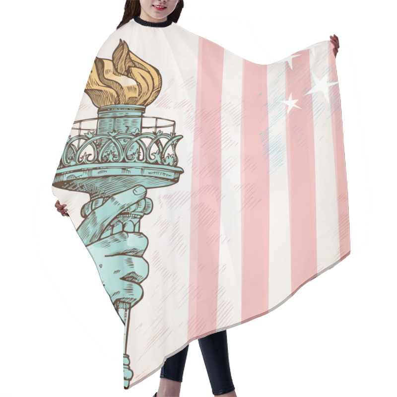 Personality  Statue Of Liberty With Torch Hair Cutting Cape