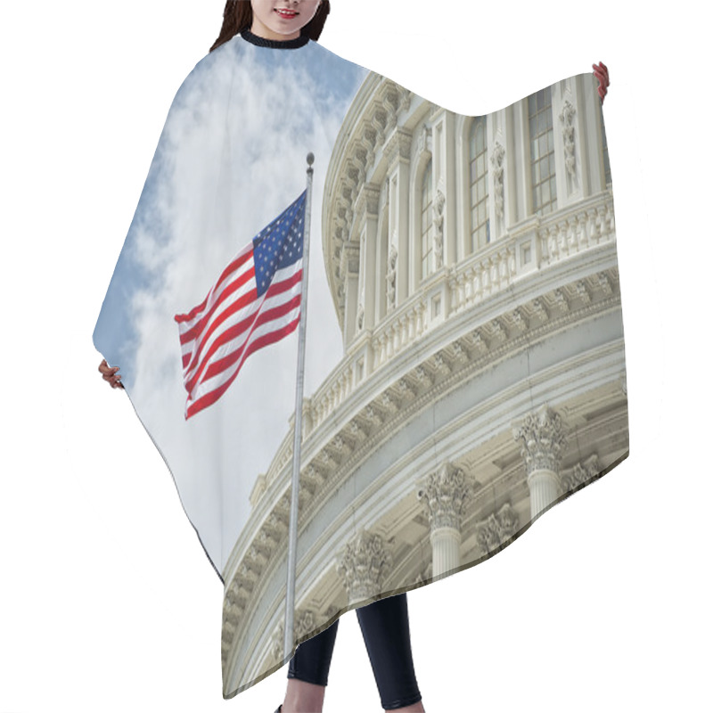 Personality  Washington DC Capitol Detail On Cloudy Sky Hair Cutting Cape