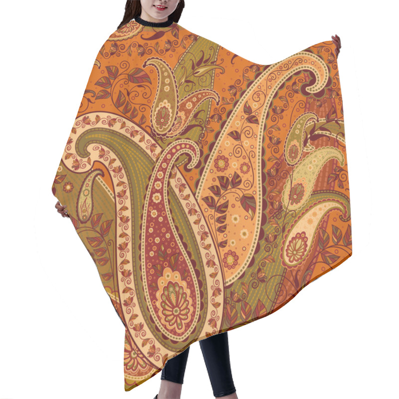 Personality  Seamless Paisley Pattern Hair Cutting Cape