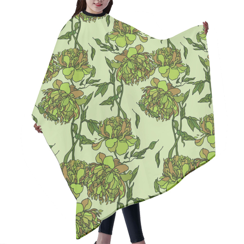 Personality  Elegance Seamless Pattern With Cornflowers Flowers Hair Cutting Cape