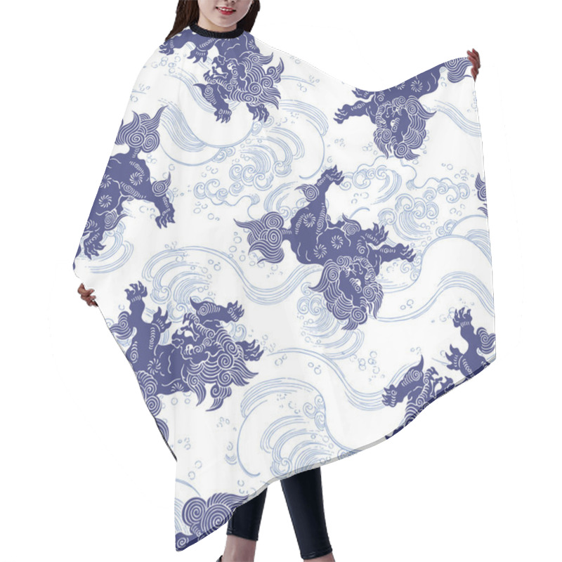 Personality  Oriental Lion Hair Cutting Cape