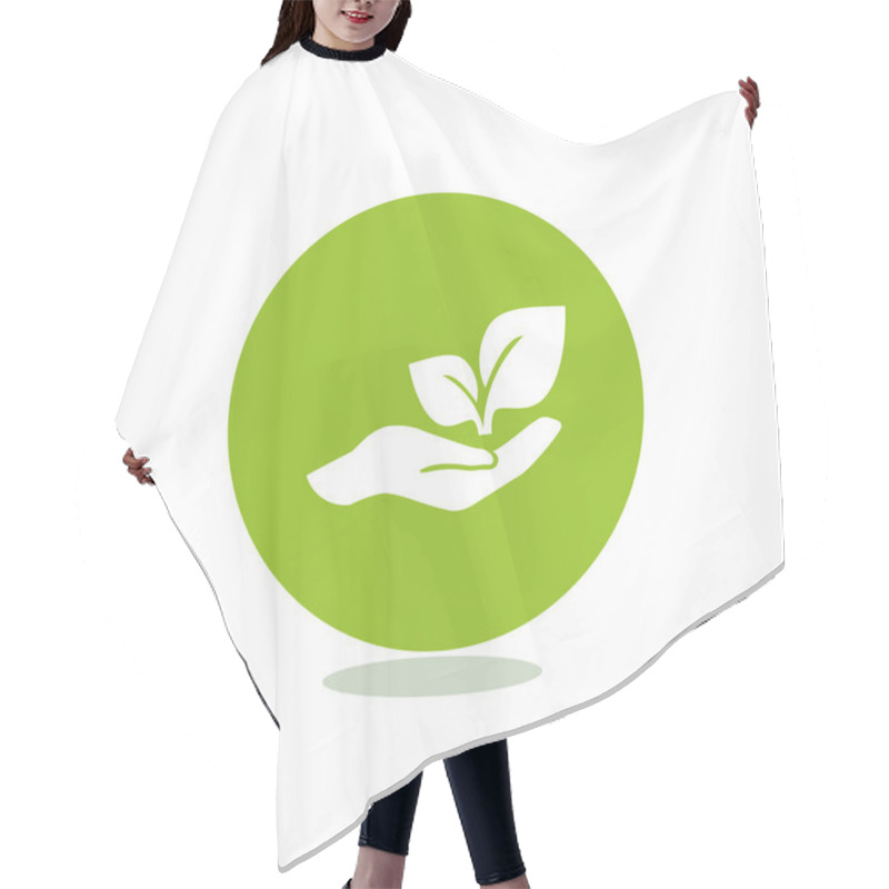 Personality  Leaves On Human Hand Icon Hair Cutting Cape