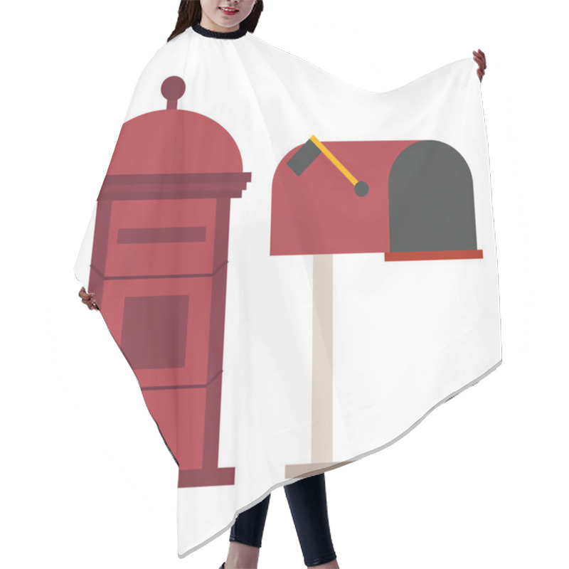 Personality  Post Mailbox Vector Illustration Hair Cutting Cape