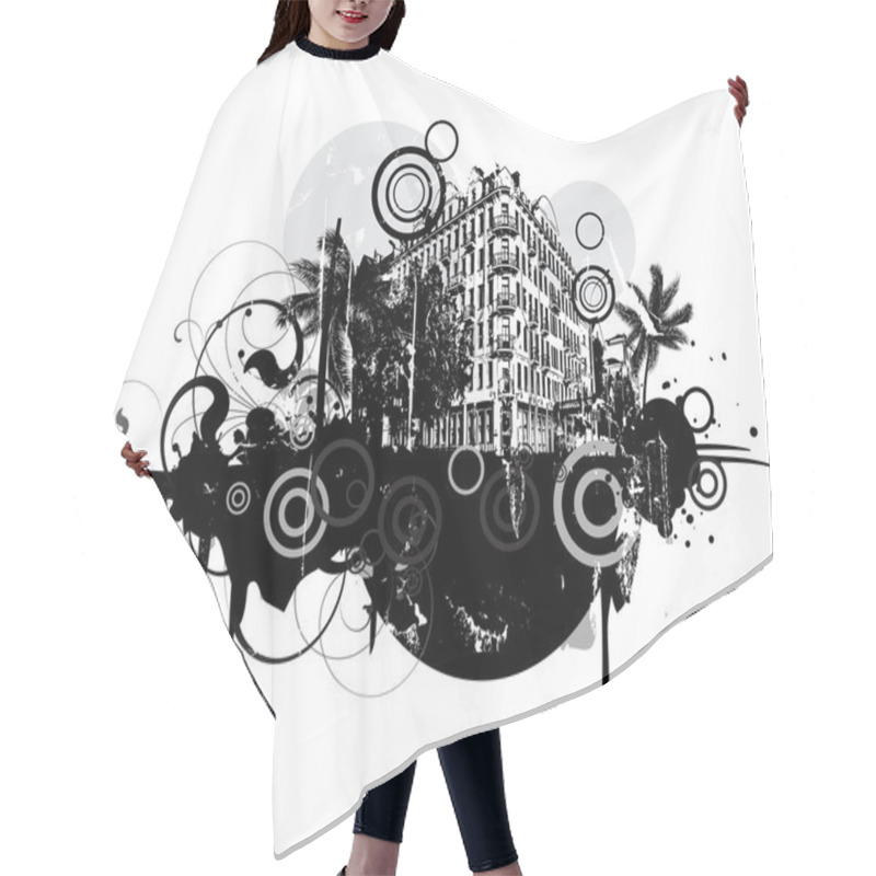 Personality  Urban Scene Hair Cutting Cape