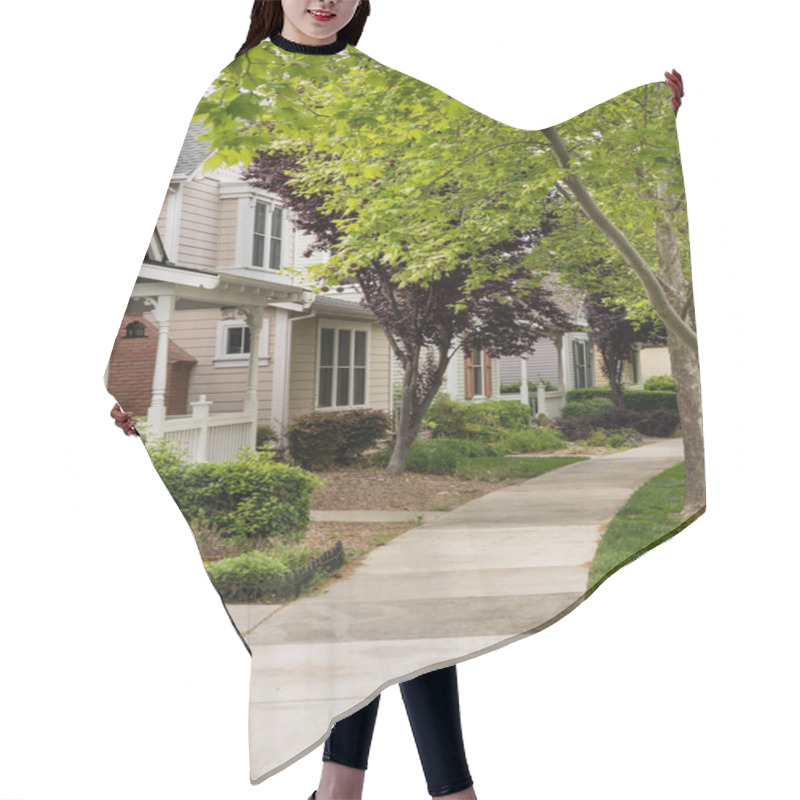 Personality  Tree Lined Street In California Residential Neighborhood Hair Cutting Cape